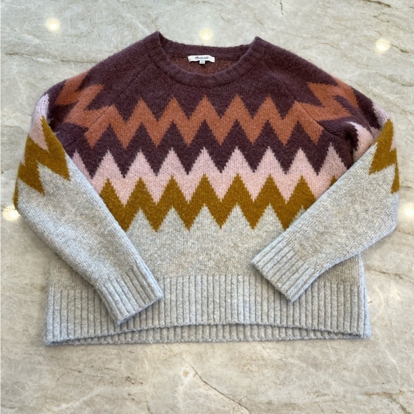 Madewell | Dellwood Fair Isle Sweater | Cozy Cottagecore Knit |‎ Oatmeal | XS - Picture 4 of 8